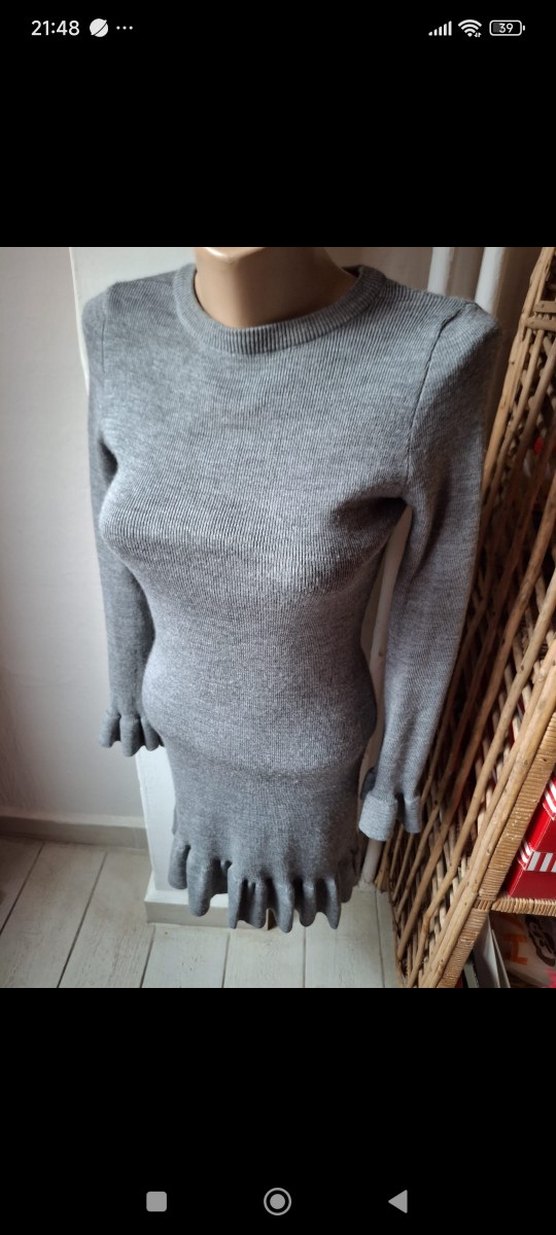 Gri Triko Kadın Elbise - Görsel 5