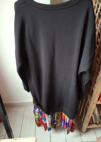 Drapeli Çok Renkli Midi Sweatshirt/Elbise - Görsel 2