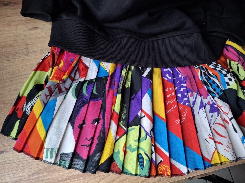 Drapeli Çok Renkli Midi Sweatshirt/Elbise - Görsel 3