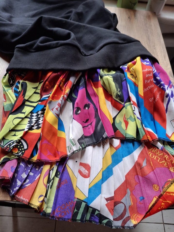 Drapeli Çok Renkli Midi Sweatshirt/Elbise - Görsel 4