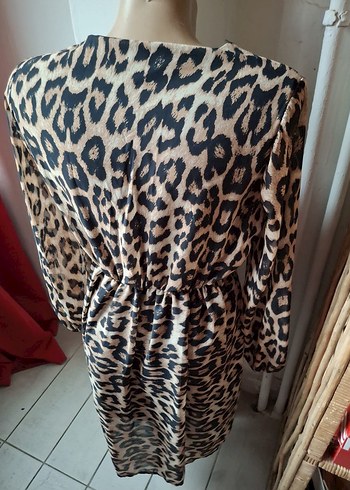 Leopar Desenli Bohem Elbise - Görsel 3