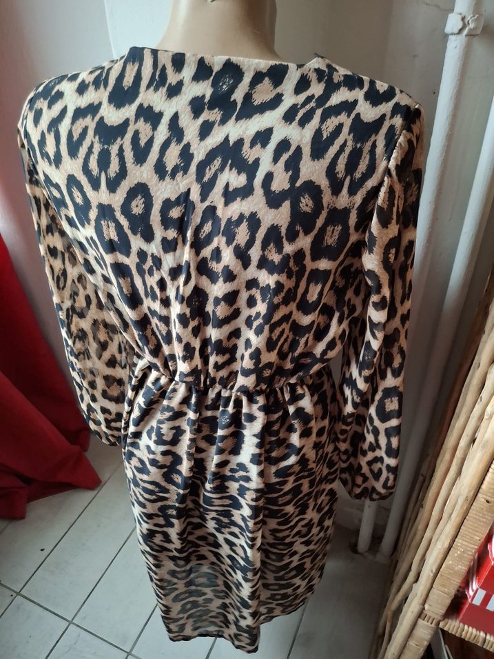 Leopar Desenli Bohem Elbise - Görsel 3