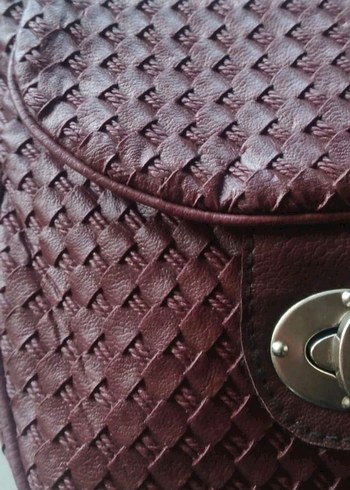 Bordo Deri Kadın Çanta - Görsel 3
