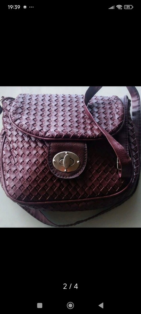 Bordo Deri Kadın Çanta - Görsel 2