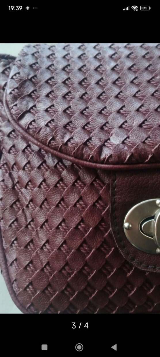 Bordo Deri Kadın Çanta - Görsel 3