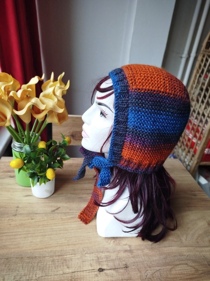 YENİ! Vintage Tasarım Çok Renkli Örgü Bonnet - Görsel 5