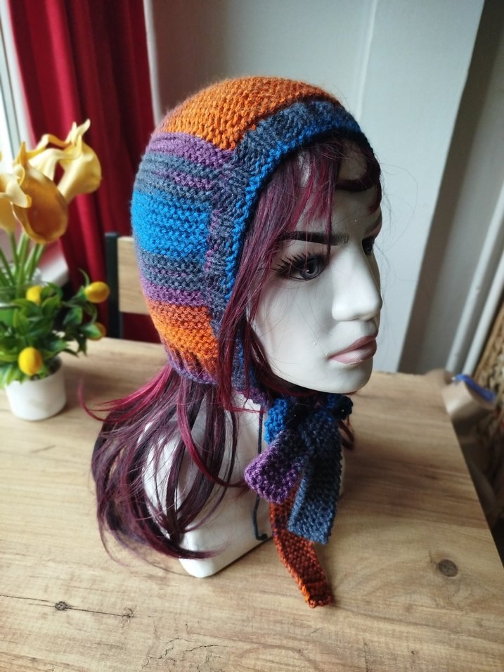 YENİ! Vintage Tasarım Çok Renkli Örgü Bonnet - Görsel 2