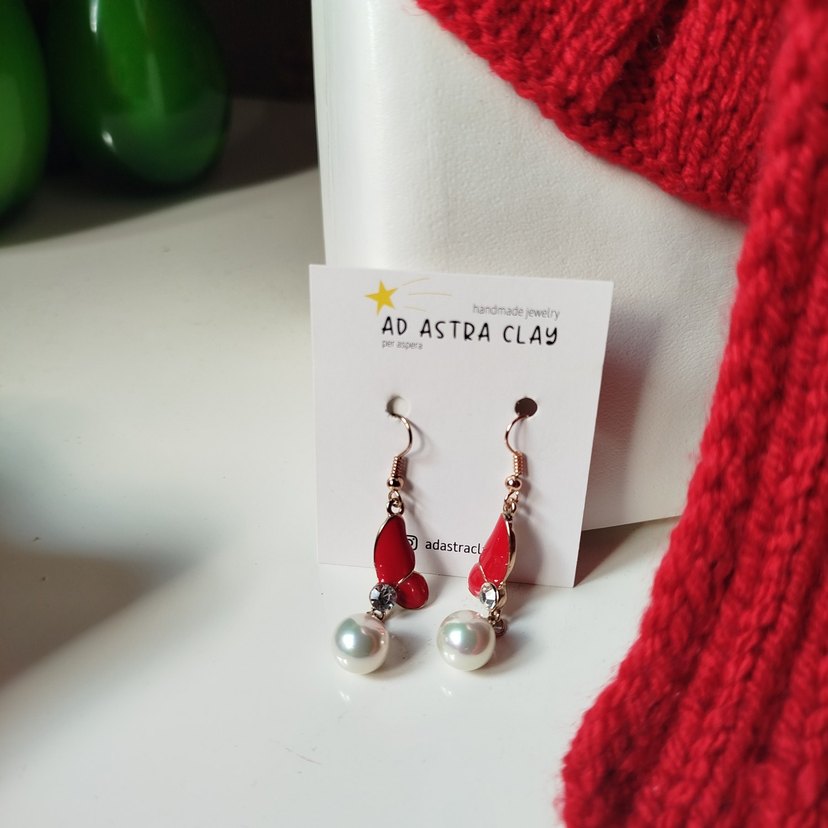 Küpe Hediyeli Tasarım Kırmızı Örgü Boyunluk - Görsel 5