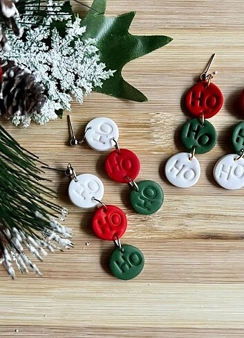 Christmas Collection HoHoHo Tasarım Küpe 