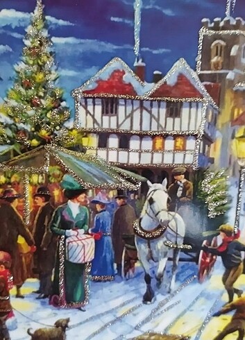 Yeni Yıl Temalı Simli Kartpostal