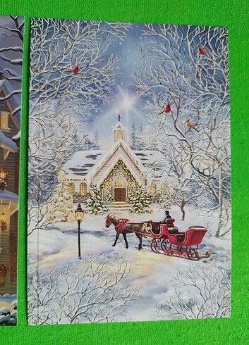 Yeni Yıl Temalı Simli Kartpostal 