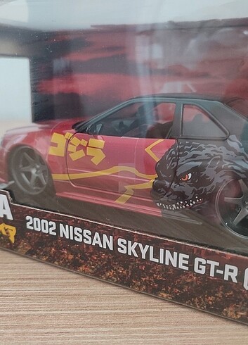 Jada 1/24 Nissan Skyline GT-R 34 GODZİLLA sıfır kapalı kutu 