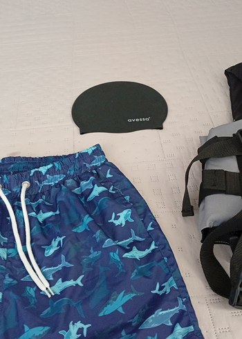 Siyah can yelegı  Mavi Desenli Şort bbone denız sorunsuz - Görsel 5