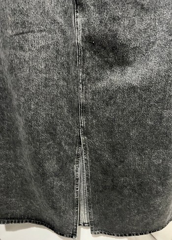 xl Beden gri Renk Gri Midi Denim Kadın Etek