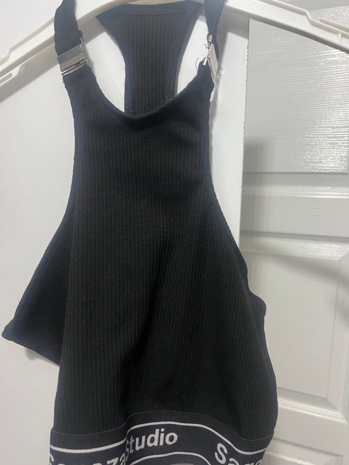 Kız Çocuk Siyah Askılı Halter Yaka Atlet - Görsel 2