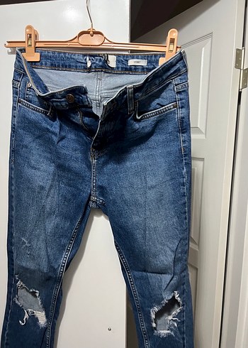 Kadın İndigo Kot Pantolon - Dar Kesim - Görsel 2