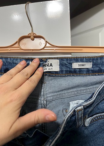 Kadın İndigo Kot Pantolon - Dar Kesim - Görsel 3