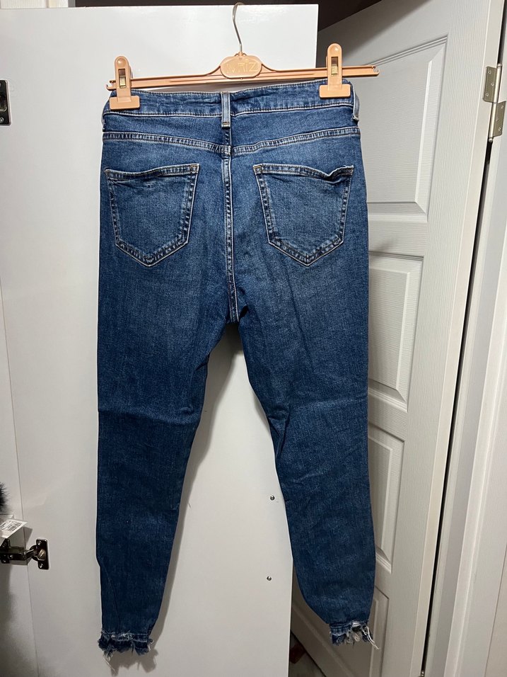 Kadın İndigo Kot Pantolon - Dar Kesim - Görsel 4