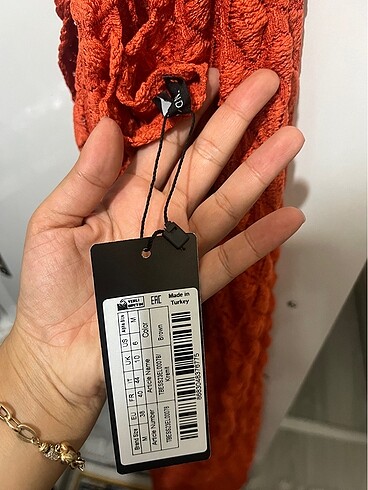 m Beden turuncu Renk Şık elbise