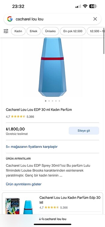  Beden Cacharel lou lou parfüm