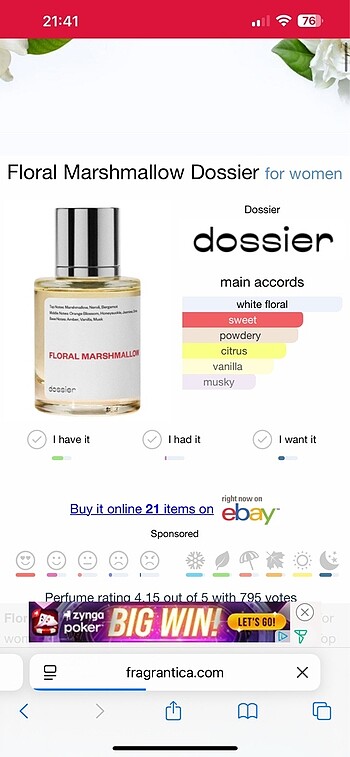 Beden Renk Dossier floral marshmallow parfüm