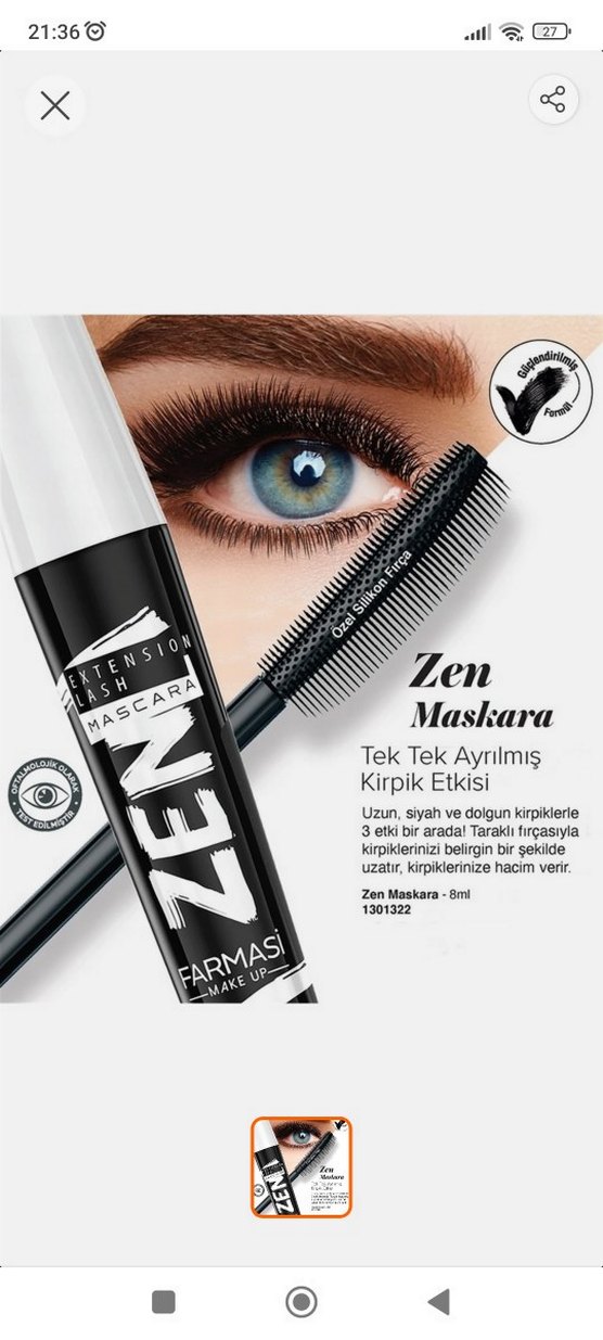 Farmasi Zen Siyah Maskara - Görsel 2