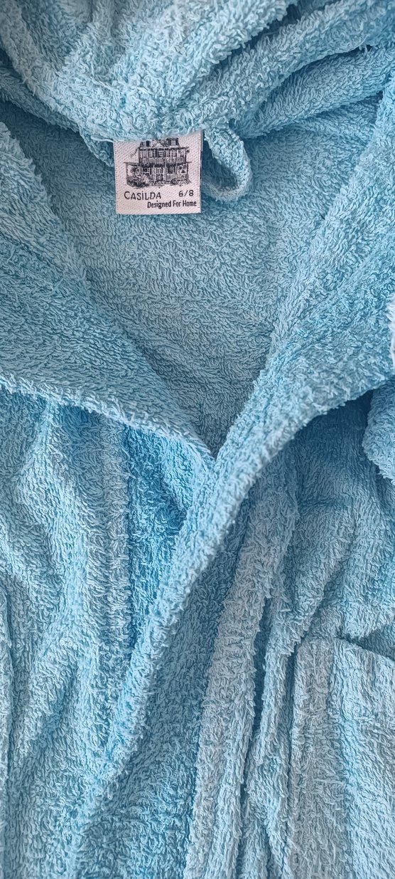 Nakışlı Erkek Çocuk Mavi Bornoz - Görsel 3