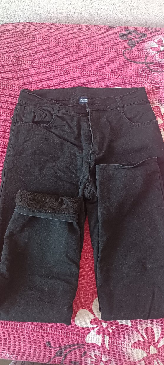 Düz Siyah içi polarlı  erkek çocuk pantolon - Görsel 5