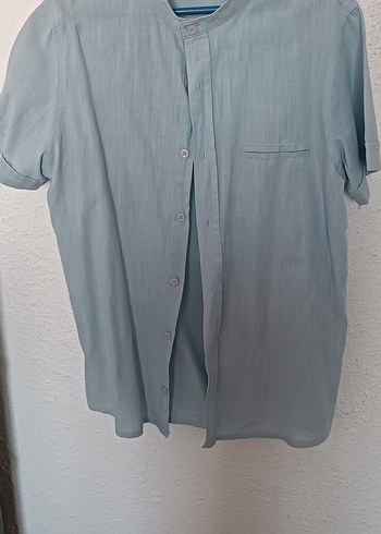 Bej Erkek Keten Gömlek - Görsel 3