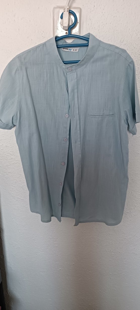 Bej Erkek Keten Gömlek - Görsel 2