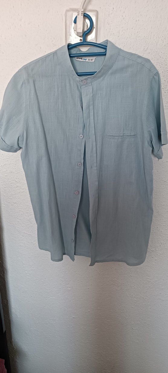 Bej Erkek Keten Gömlek - Görsel 3