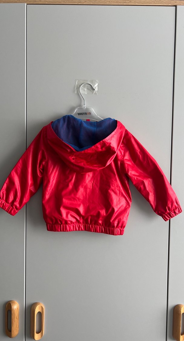 Kapüşonlu Kırmızı Erkek Çocuk Ceket - Görsel 3