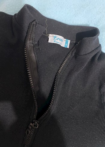 Siyah Yarım Fermuarlı Uzun Kollu Triko Elbise - Görsel 4