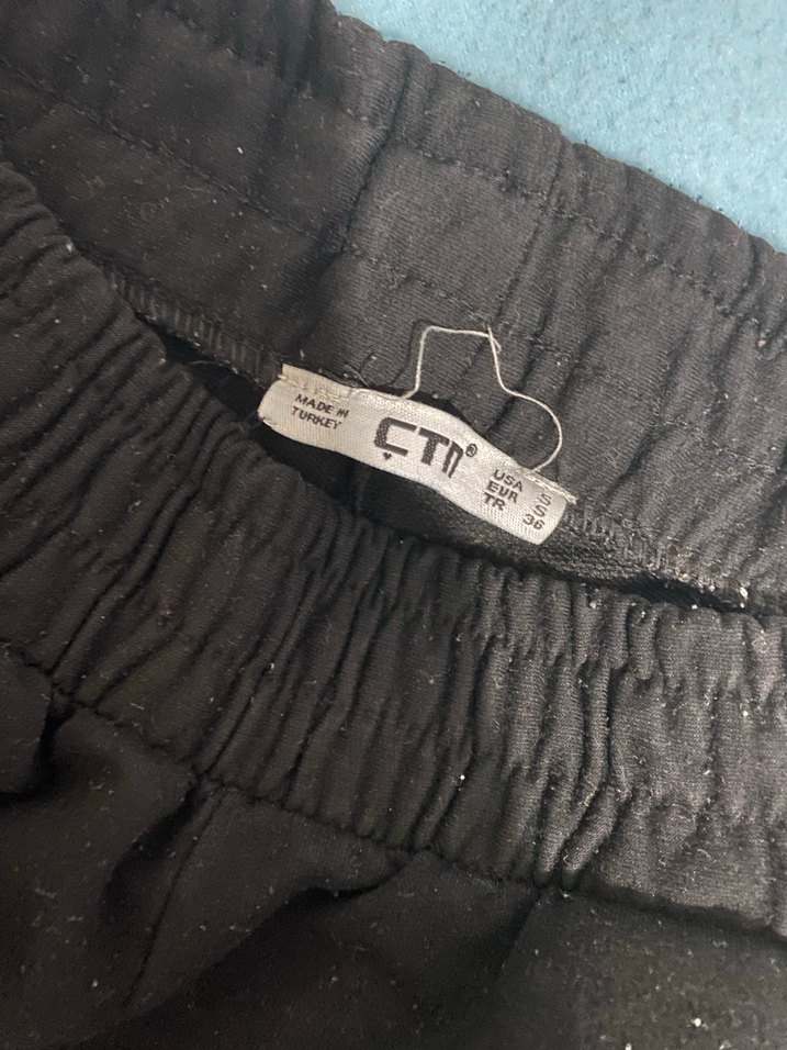 Kadın Siyah Baskılı Pamuklu Eşofman Altı - Görsel 2