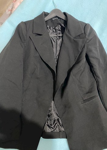 Siyah Kadın Midi Blazer Ceket - Görsel 2