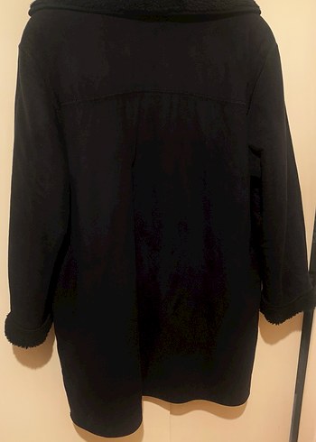 Siyah Süet Kürklü Midi Kadın Kaban - Görsel 3