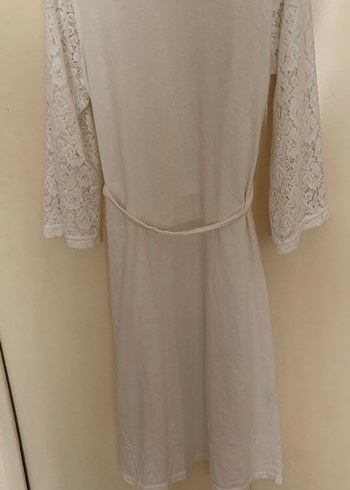 Uzun Kollu Beyaz Bohem Kadın Sabahlık (penye)36-38-40 SUWEN - Görsel 2