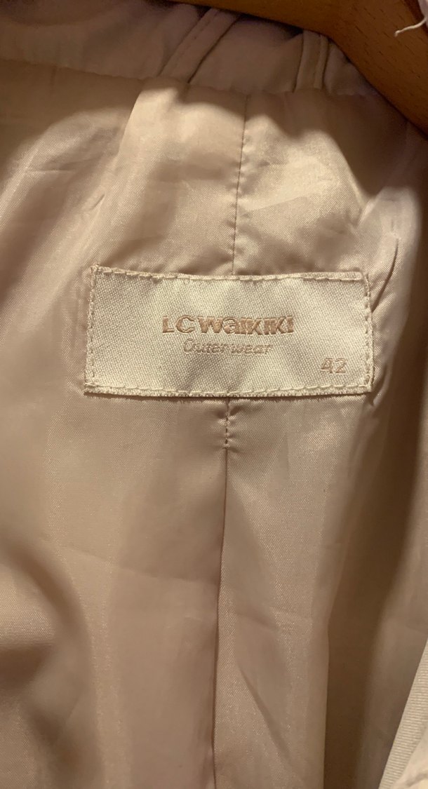 Bej Midi Düğmeli Fermuarlı Kadın Ceket - Görsel 2