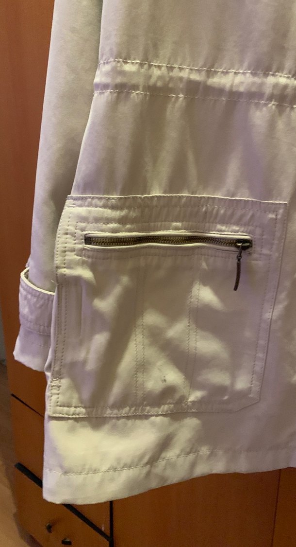 Bej Midi Düğmeli Fermuarlı Kadın Ceket - Görsel 3