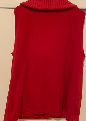 Kırmızı Fermuarlı ünisex Yelek 3X - Görsel 4