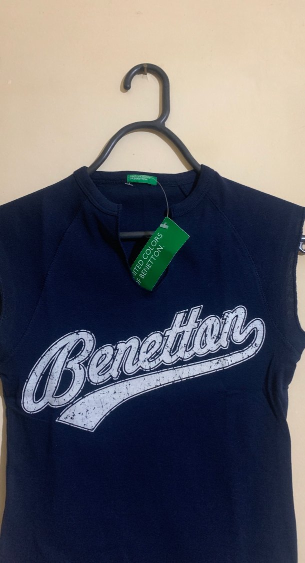 Benetton Kız Çocuk Kolsuz Baskılı Tişört S - Görsel 2