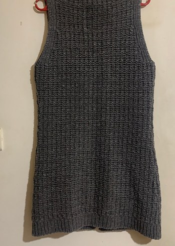 Gri Örgü V Yaka Kadın Hırka 36-38 uyumlu şık - Görsel 5