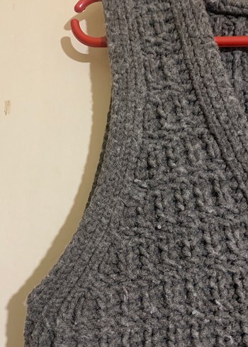 Gri Örgü V Yaka Kadın Hırka 36-38 uyumlu şık - Görsel 4