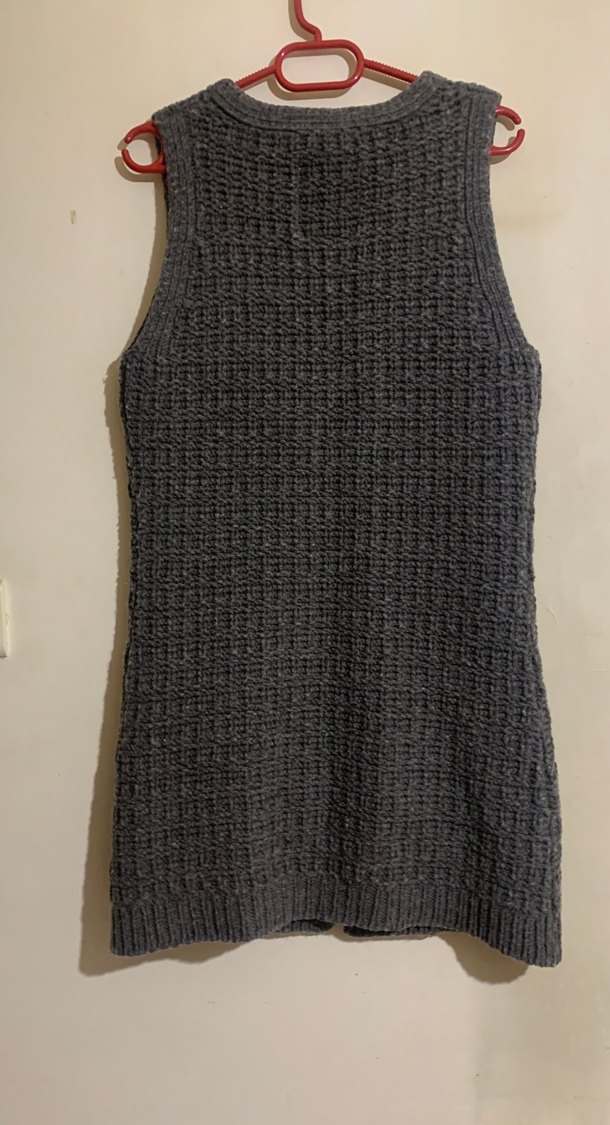 Gri Örgü V Yaka Kadın Hırka 36-38 uyumlu şık - Görsel 5