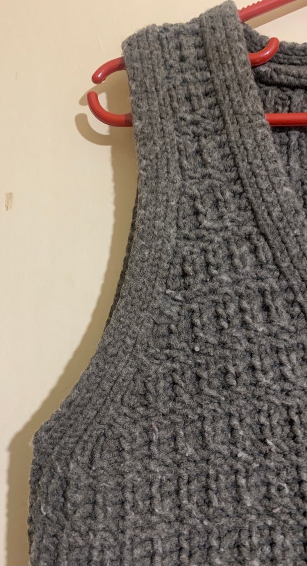 Gri Örgü V Yaka Kadın Hırka 36-38 uyumlu şık - Görsel 4