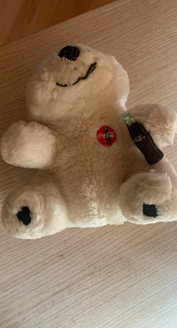 Beyaz Peluş Ayıcık Oyuncak cocacola - Görsel 4