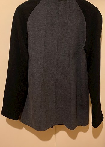 Düğmeli Gri ceket kaban - Görsel 2