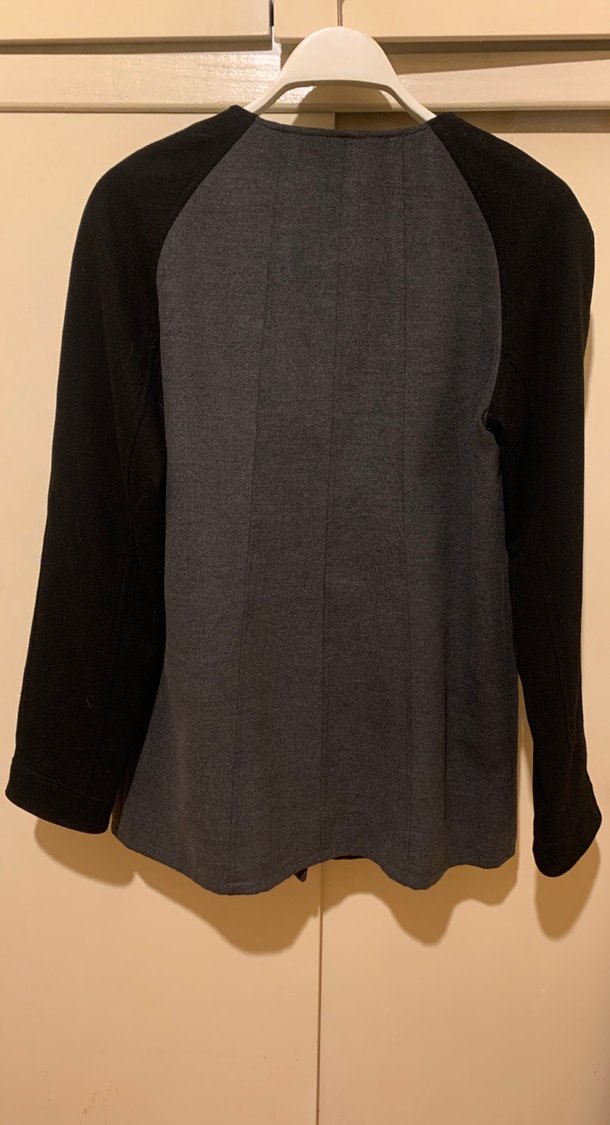 Düğmeli Gri ceket kaban - Görsel 2