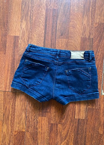 Mavi mavi yanları fermuarlı düşük bel y2k vintage mini şort