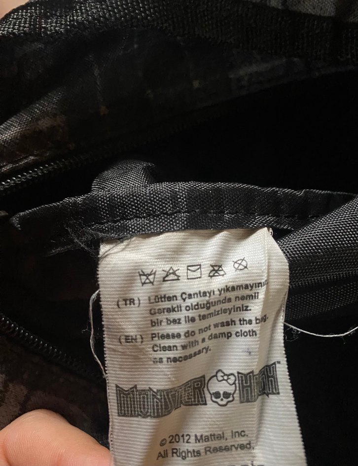 Monster High kuru kafa baskili Y2k Vintage Yandan Postaci Çanta - Görsel 4